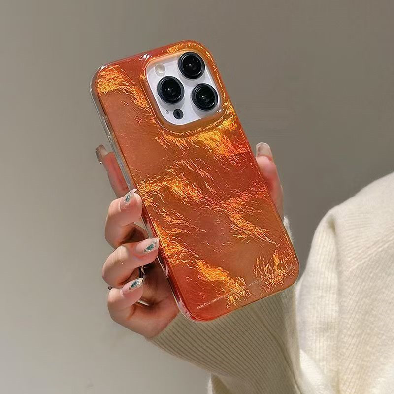 Phone Cases Orange - INS オレンジグラデーション渦巻き模様スマホケース iPhone 17 16 Pro