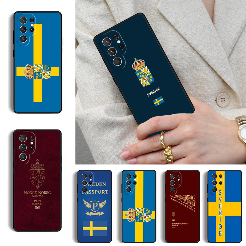 Phone Cases Sweden - スウェーデンパスポート柄スマホケース Samsung Galaxy S26 S25 Ultra