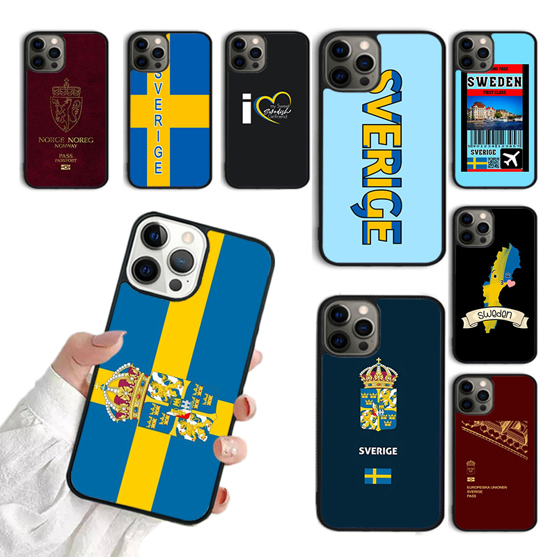 Phone Cases Sweden - スウェーデンパスポート柄 iPhoneケース iPhone 17 Air 15
