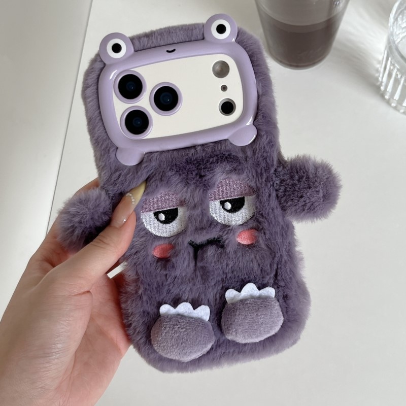 Phone Cases Iphone 16 Pro - かわいい漫画風おやすみ表情のiPhoneケース（iPhone 17、16、15、14、13 Pro Max対応）ぬいぐるみのような柔らかい保護カバー