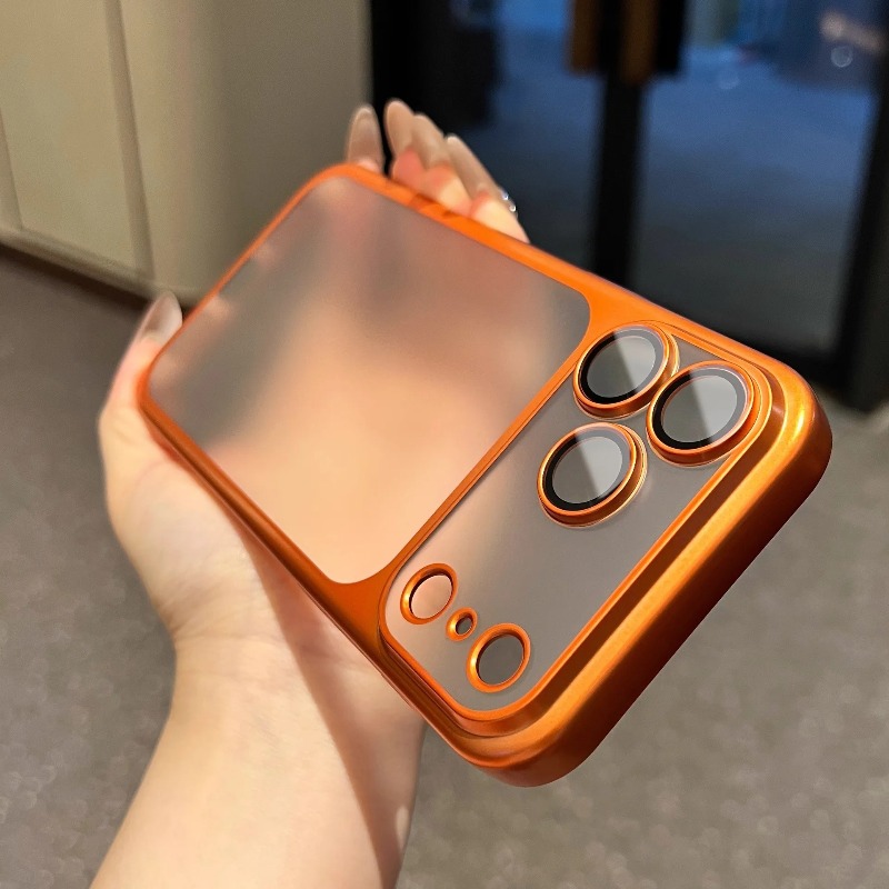 Phone Cases Orange - 公式コズミックオレンジメッキ加工のつや消し半透明薄型iPhone 17/18 Pro Maxシリーズ用バンパーケース、17 Proケース用
