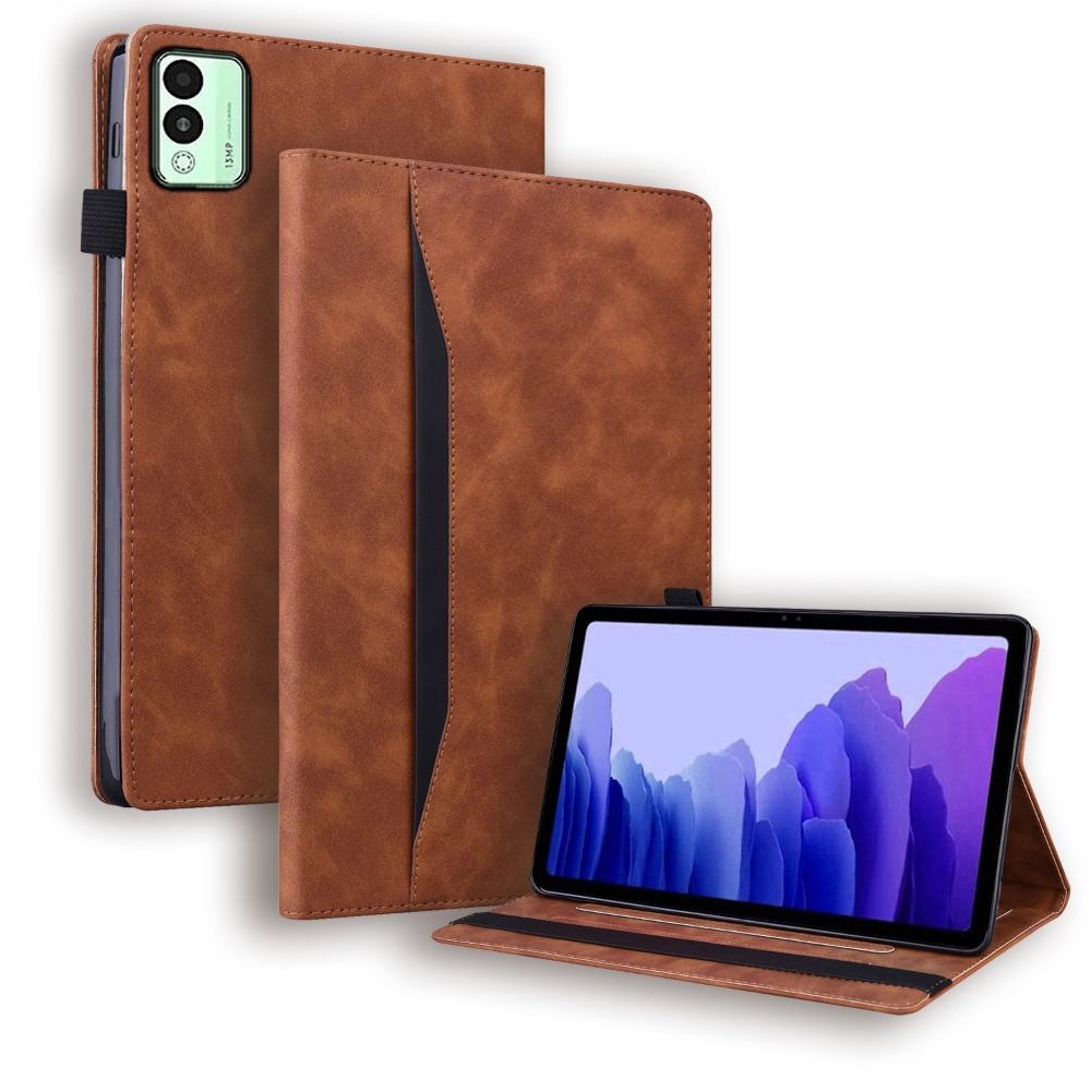 Leather Folio Wallet Case - Tecno MegaPad 11 LTE 10.95インチタブレット用ケース、TPUバック付きPUレザービジネスウォレットカバー