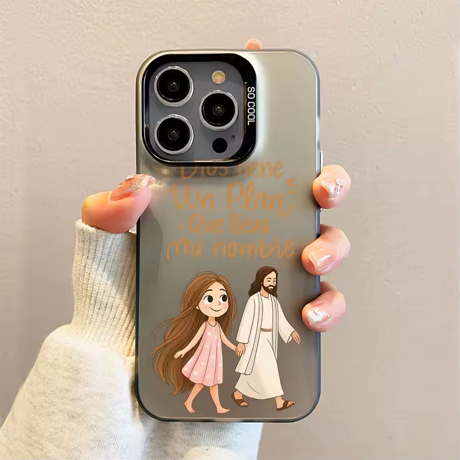 Phone Cases Xs - 可愛い女の子が神とともに歩くマット仕上げのiPhoneケース iPhone 17 16 15 14