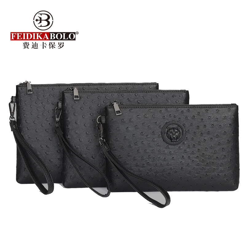 Phone Cases For Boys - 男性用ダチョウ柄の財布,黒,茶色,虎の頭のデザイン,高品質のビジネスバッグ,カードホルダー,男性用ハンドバッグ