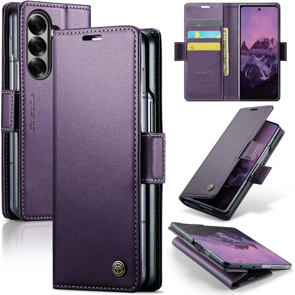 Leather Folio Wallet Case - ベストセラー フォリオフリップ RFIDレザーケース Samsung Z Fold