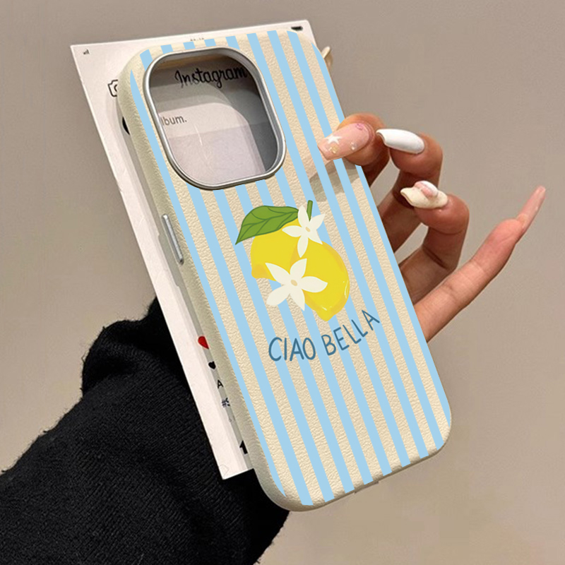 Phone Cases Galaxy S24 - レモンストライプレトロデザイン Samsung Galaxy S25 S24 Ultra