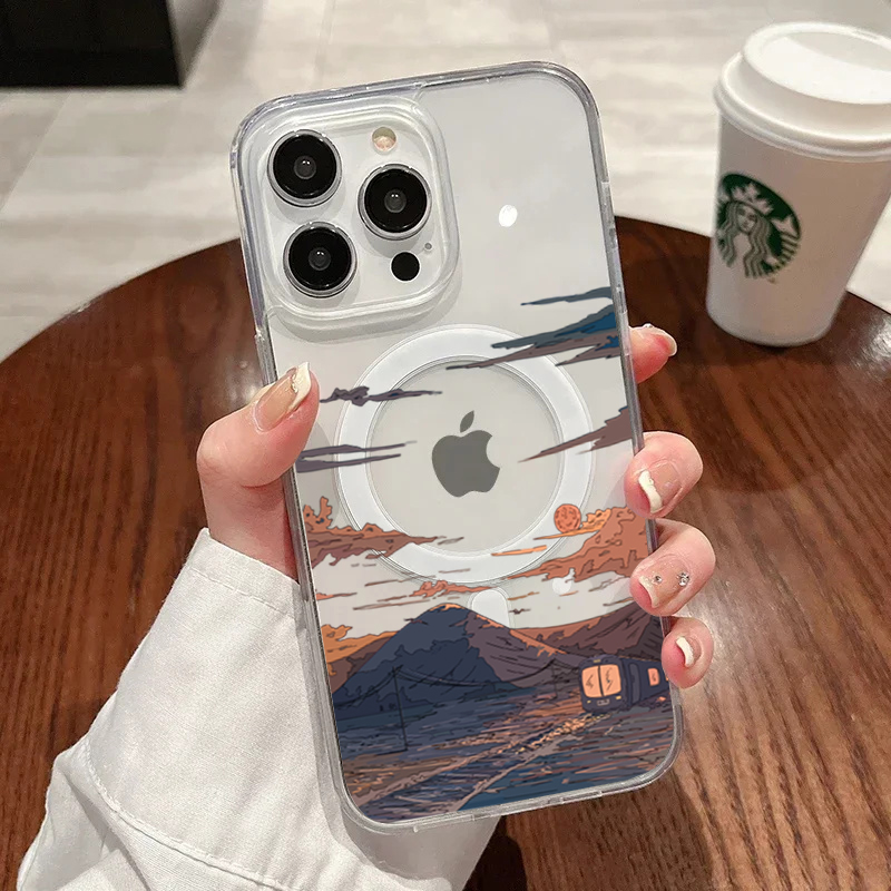 Phone Cases Xs - 夕焼け柄ファッションスマホケース iPhone 17 Pro 16 15