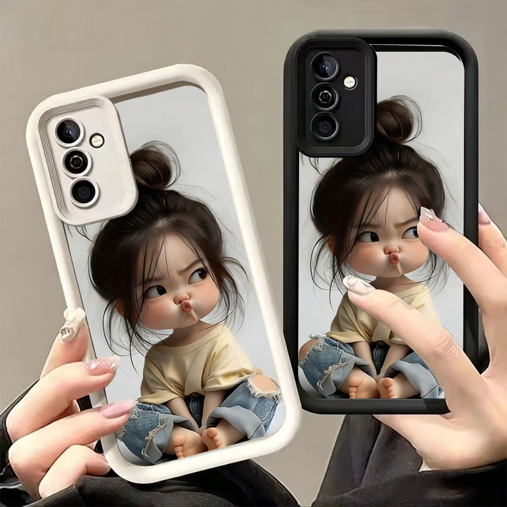 Phone Cases For Samsung S21 5G - ミートボールヘッドガールシリコン耐衝撃スマホケース Samsung Galaxy S26 S25 S24