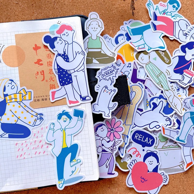 Phone Cases For Boys - 男の子と女の子のための42の手描きのステッカー,美しい漫画の携帯電話ケース,iPadノートブック素材