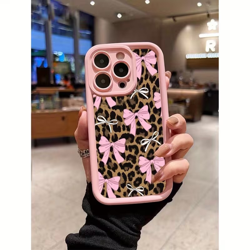 Phone Cases Xs - レオパード柄リボン付きスマホケース iPhone 18 17 16 15