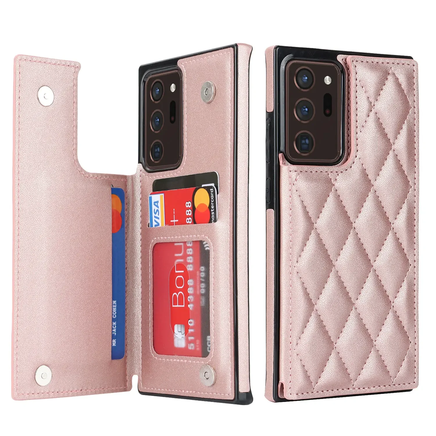 Leather Folio Wallet Case - フラップ付きレザーウォレットカバー,カードスロット,カードスロット,保護ケース,Samsung Galaxy Note 10 plus用