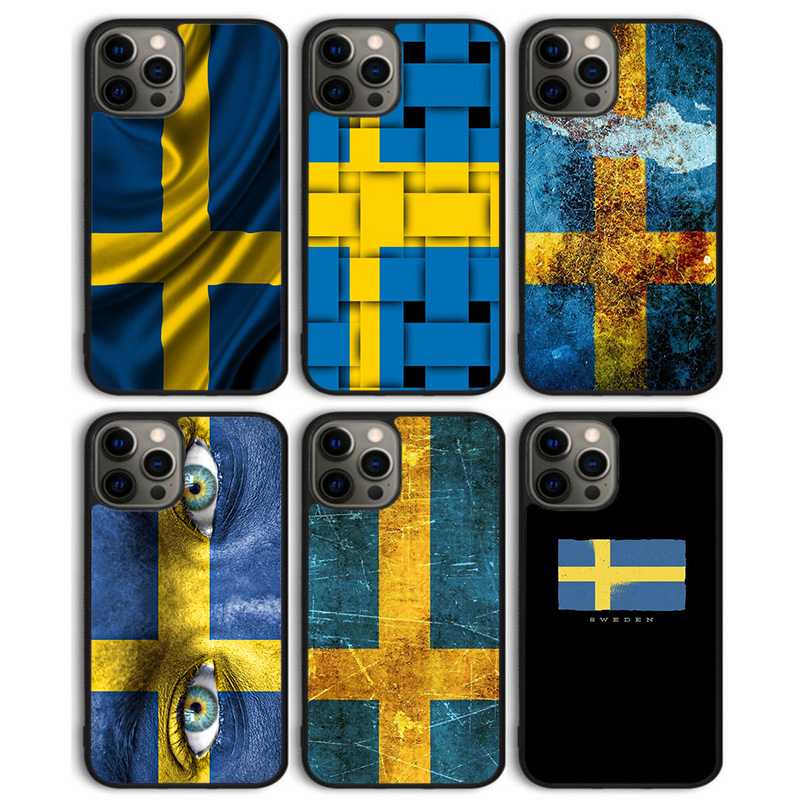 Phone Cases Sweden - スウェーデン国旗柄 iPhone 16 15 SE2020 14