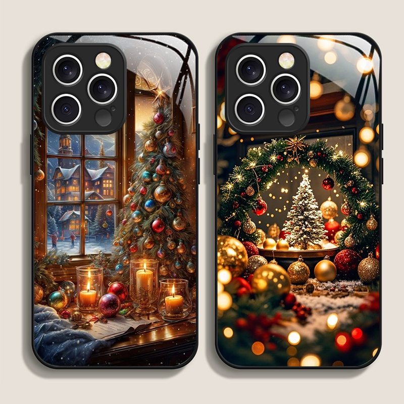 Phone Cases Iphone 16 Pro - クリスマスツリー ギフト 雪景色 クリエイティブ スマホケース iPhone