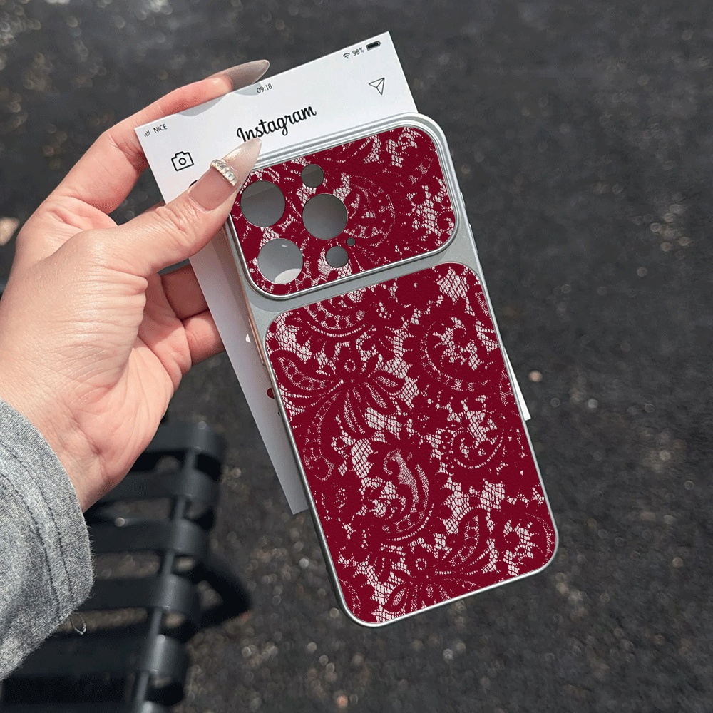 Phone Cases Leather - コケットブラックピンクレースフォンケース iPhone 17 16 15 14