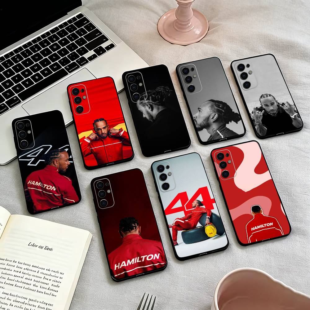Phone Cases Hamilton - 44 L-Lewis-L H-Hamilton-H スマホケース ブラック シリコン