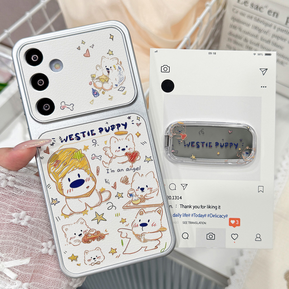 かわいい漫画犬柄スマホケース Samsung A56 A57 - Phone Cases Leather のレビューと価格