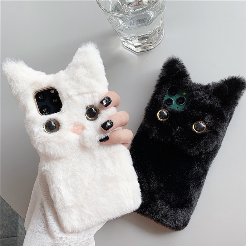 3Dキュートな漫画猫の毛皮のようなぬいぐるみ風スマホケース  - Phone Cases Iphone 16 Pro のレビューと価格