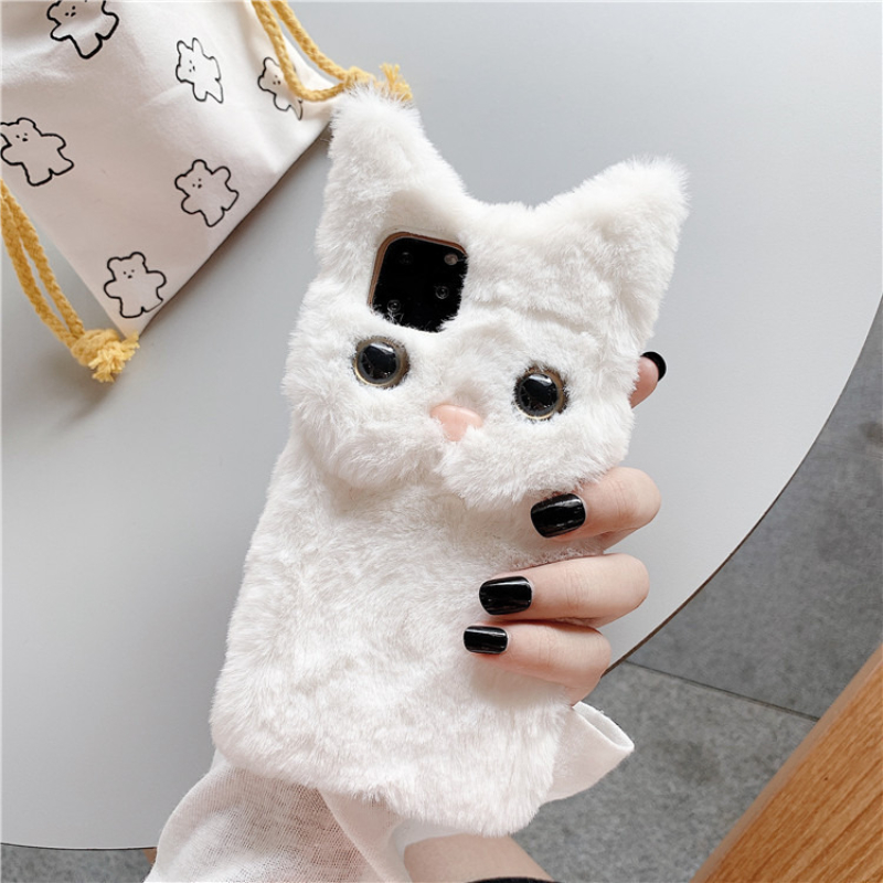 3Dキュートな漫画猫の毛皮のようなぬいぐるみ風スマホケース  - Phone Cases Iphone 16 Pro のレビューと価格