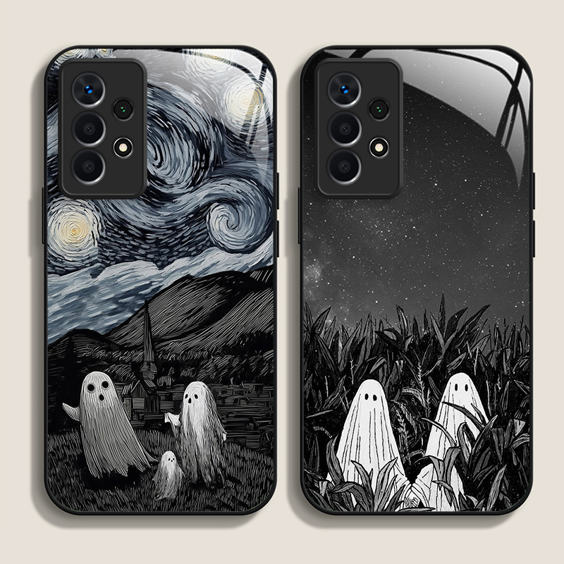 面白い幽霊の抽象芸術柄強化ガラス製スマホケース、Samsun - Phone Cases For Samsung S21 5G のレビューと価格
