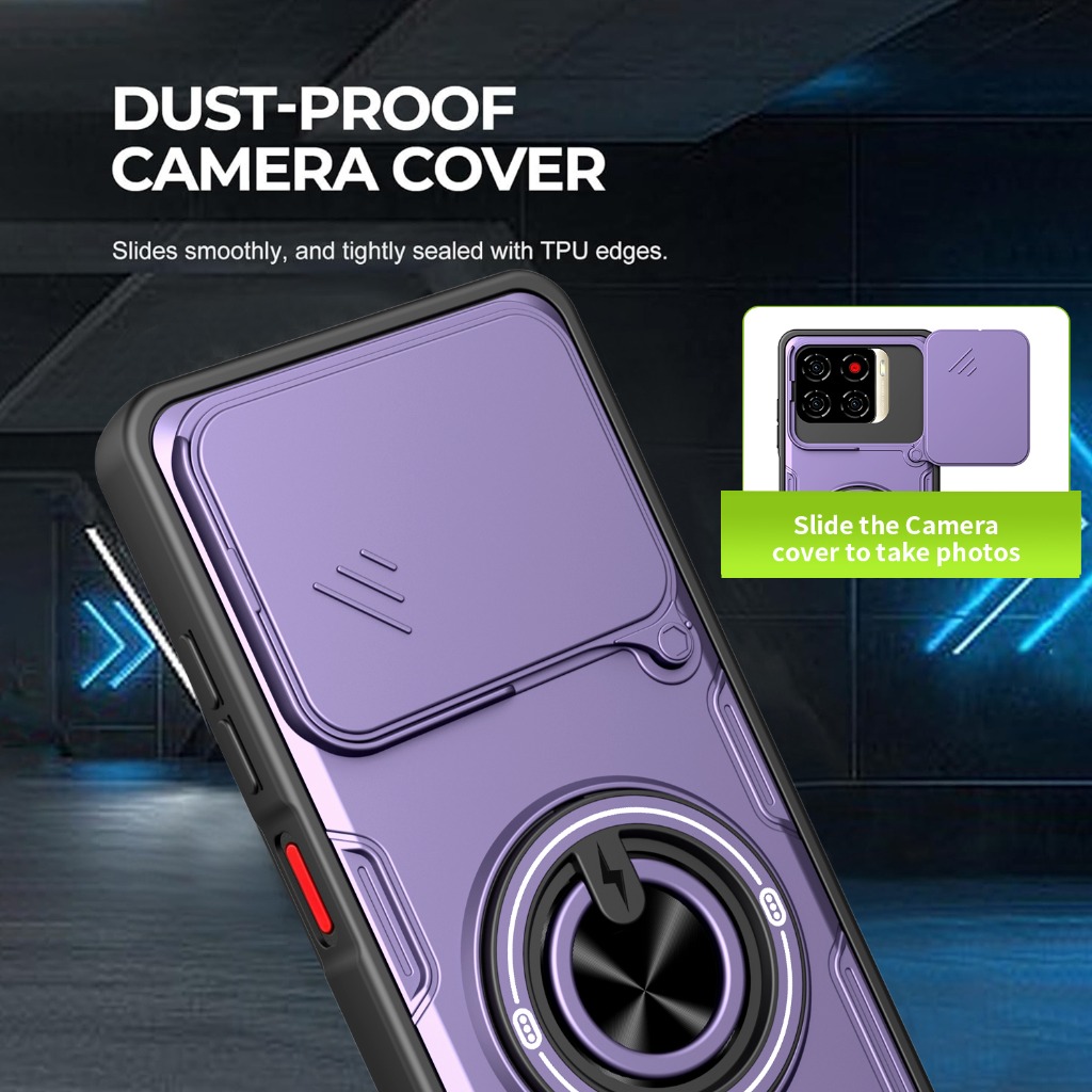 スライド式カメラレンズプロテクター360 °   リングホル - Phone Cases Heavy Duty のレビューと価格
