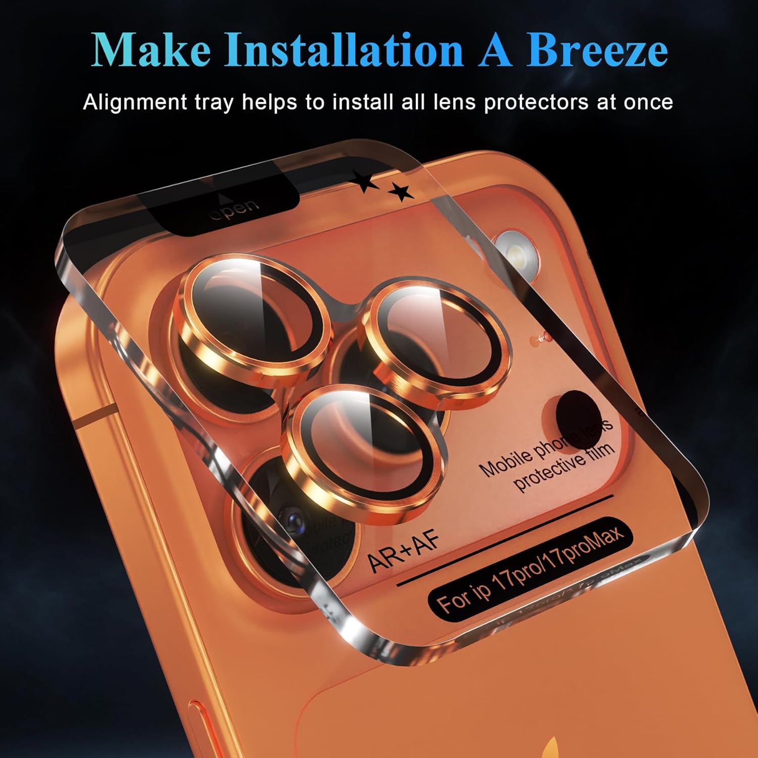 コズミックオレンジ カメラレンズプロテクターカバー iPho - Phone Cases Orange のレビューと価格