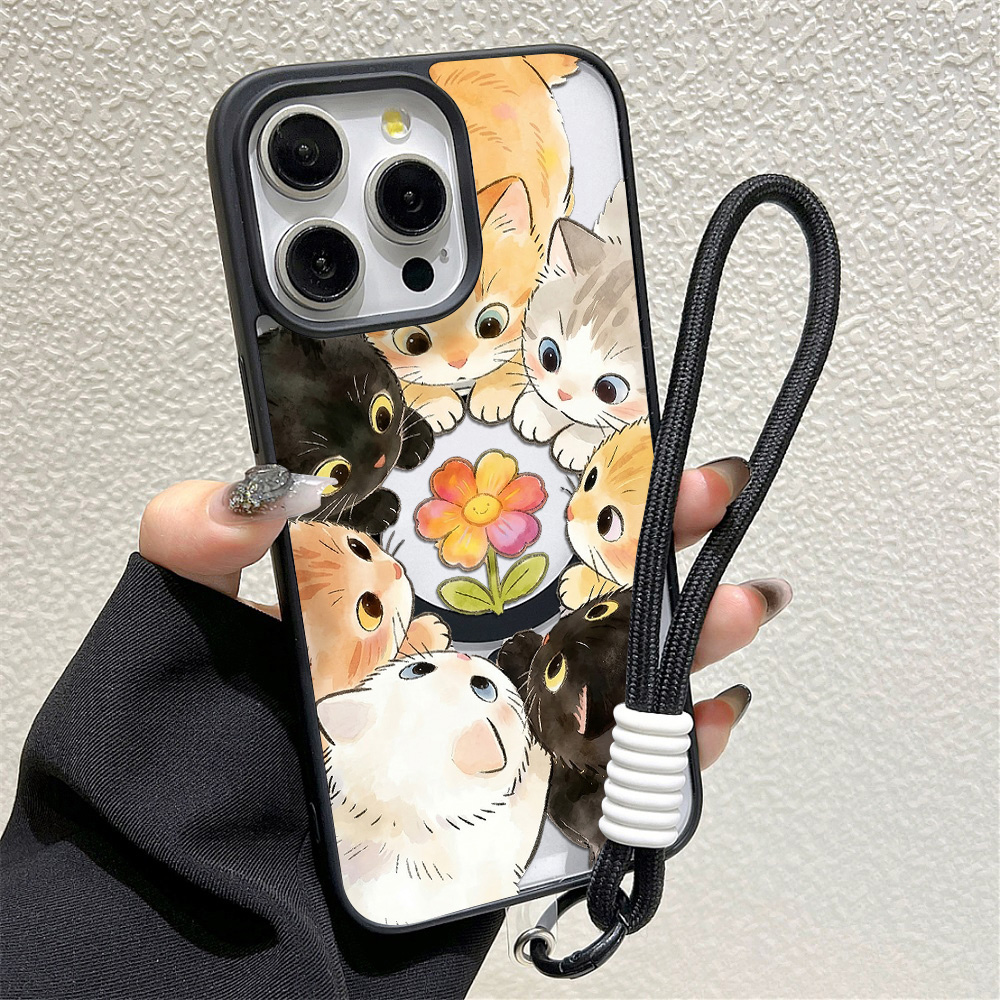 黒枠花柄耐衝撃スマホケース iPhone 17 14 15  - Phone Cases Iphone 16 Pro のレビューと価格