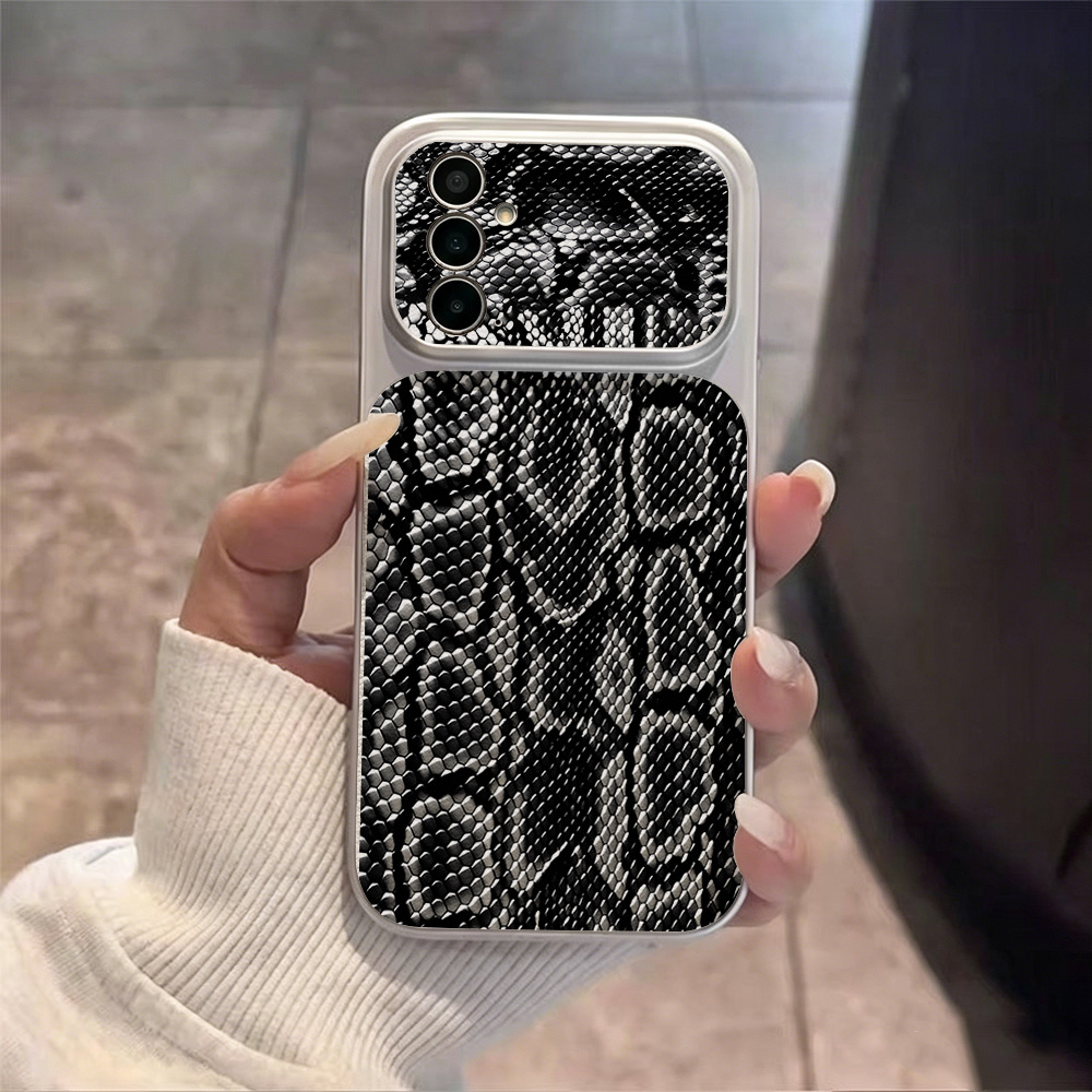 大きな窓付きスネークプリントスマホケース Samsung A - Phone Cases Leather のレビューと価格