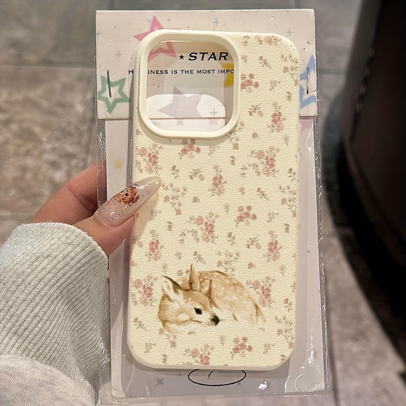 可愛い鹿柄と花柄がいっぱいのライチ風スマホケース iPhon - Phone Cases Xs のレビューと価格