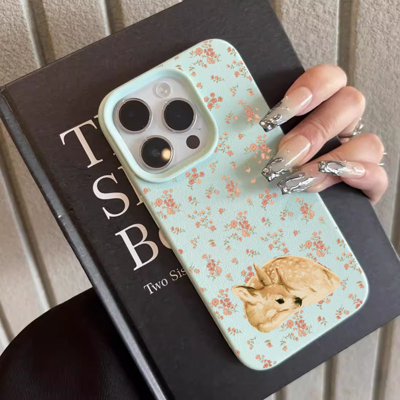 可愛い鹿柄と花柄がいっぱいのライチ風スマホケース iPhon - Phone Cases Xs のレビューと価格