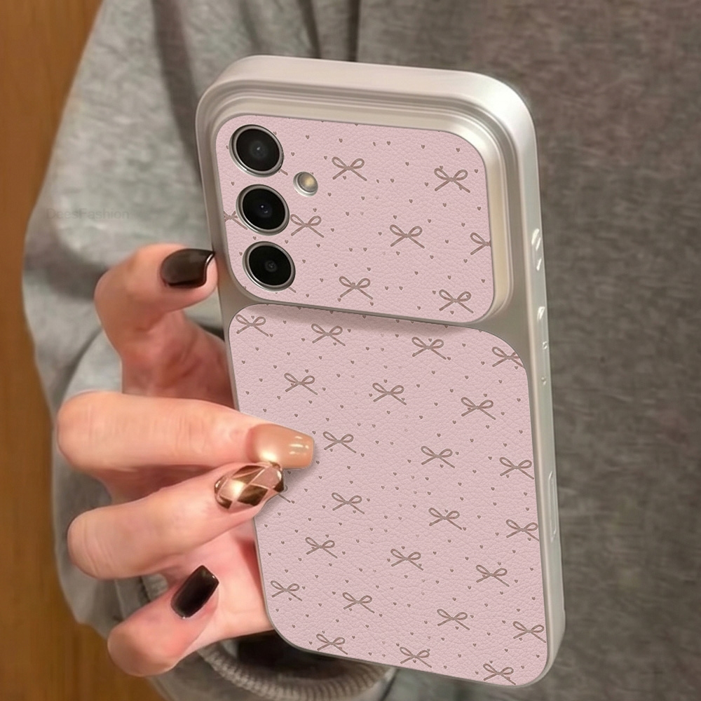 ピンクのリボン付きソフトフォンケース Samsung A56 - Phone Cases Leather のレビューと価格