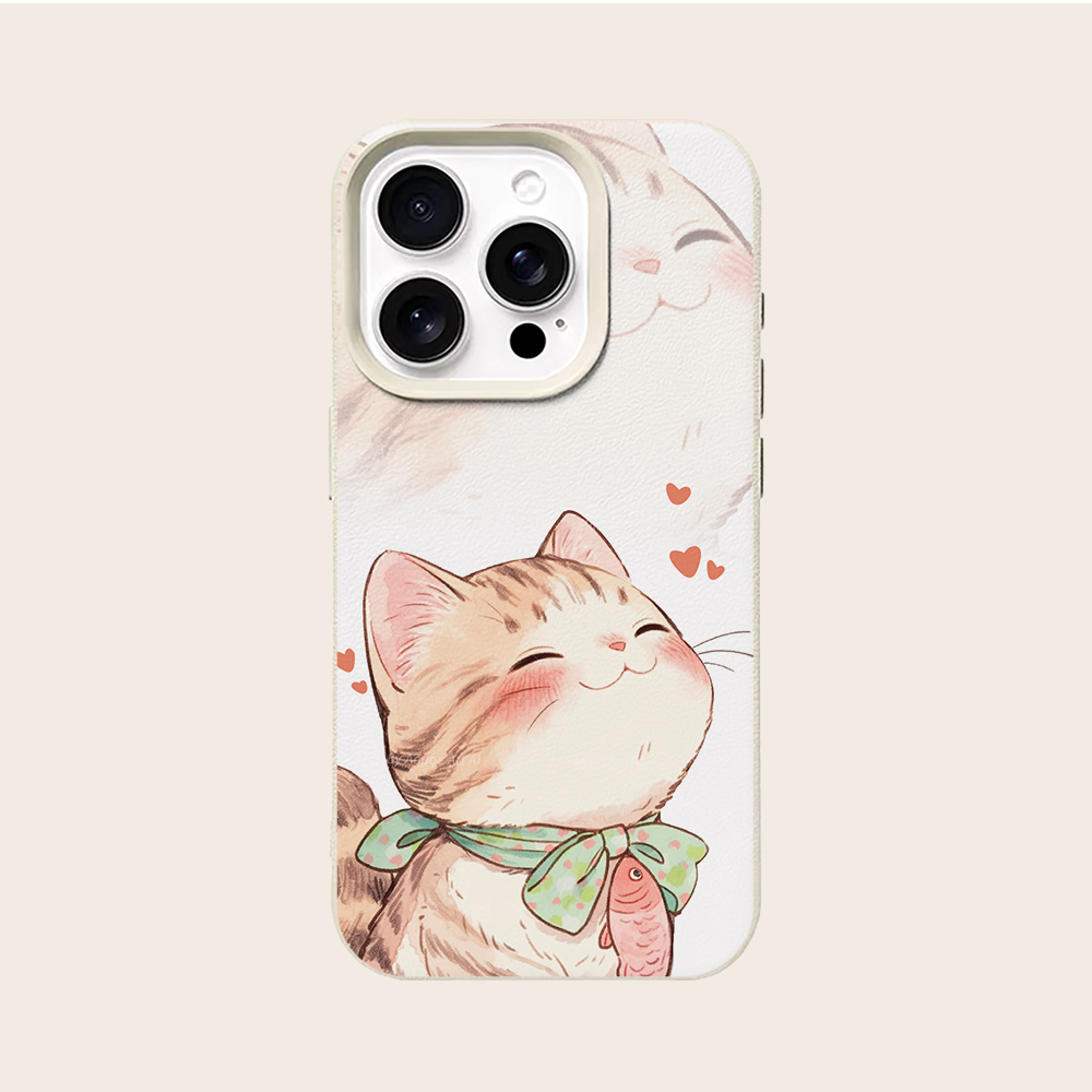 オレンジ猫魚ハート柄iPhoneケース iPhone 17  - Phone Cases Orange のレビューと価格