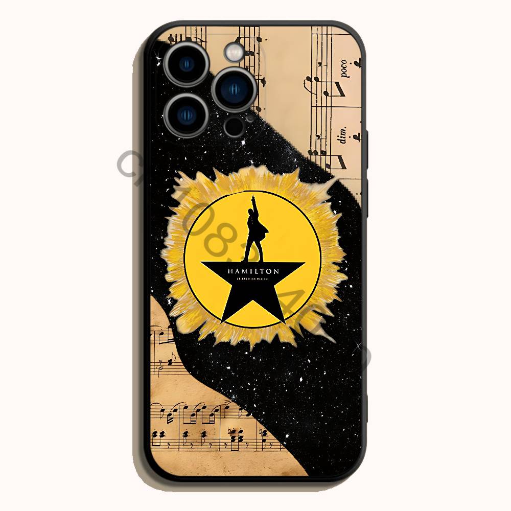 ハミルトン ミュージカルの歌詞柄 ブラック ソフトTPUケー - Phone Cases Hamilton のレビューと価格