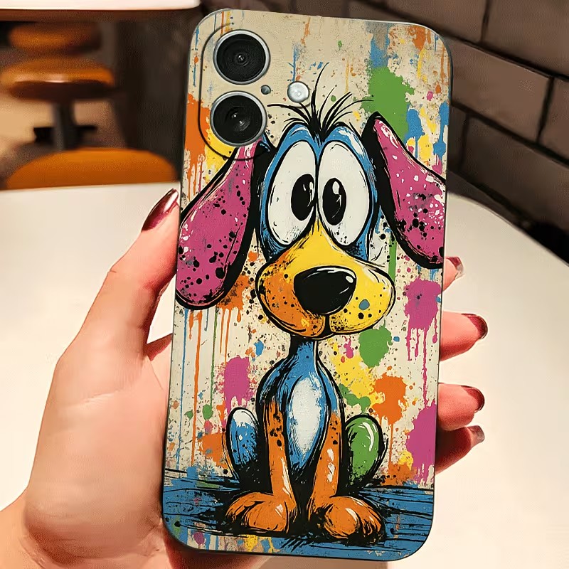 落書きカラーの子犬柄TPUスマホケース iPhone 17  - Phone Cases Xs のレビューと価格