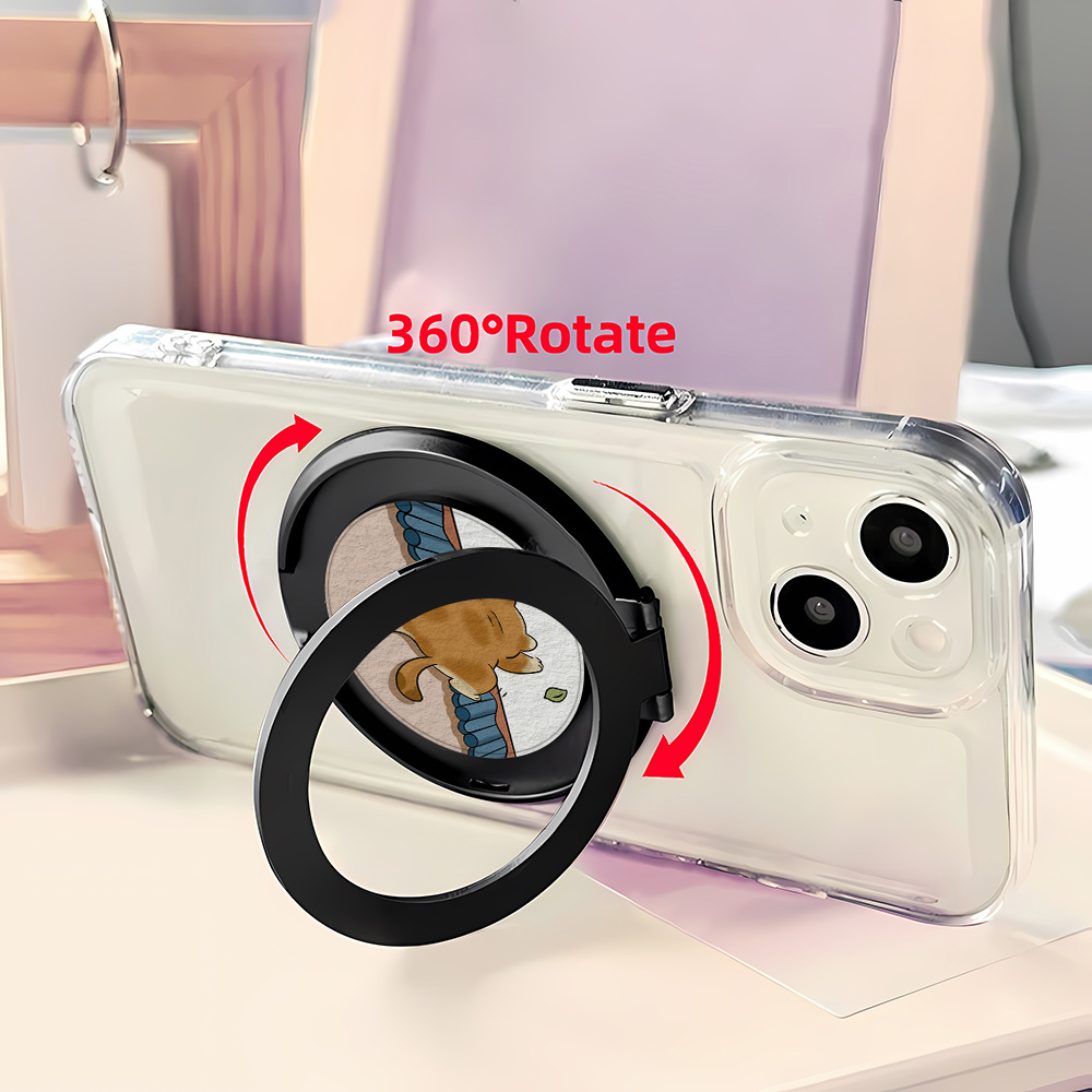 漫画猫フィンガーグリップユニバーサル携帯電話スタンド360度 - Phone Cases Heavy Duty のレビューと価格