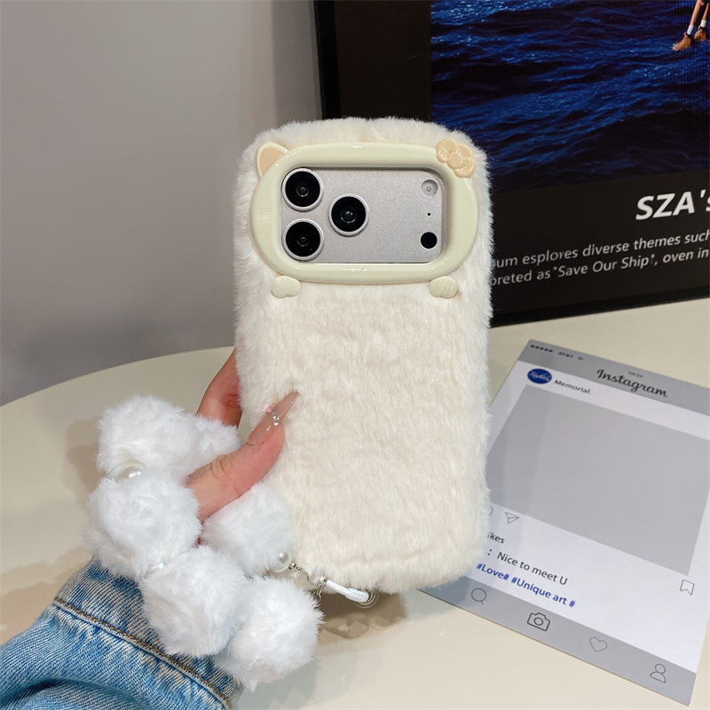 高級感のある無地のファー素材のプラッシュフォンケース iPh - Phone Cases Iphone 16 Pro のレビューと価格