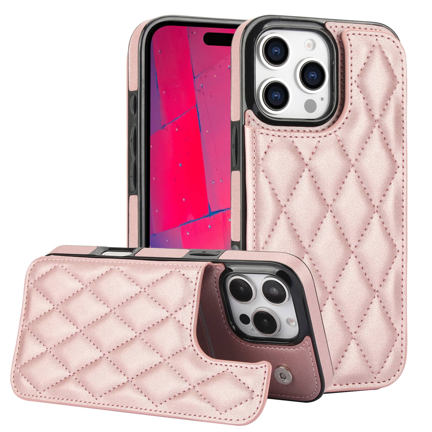 女性用カードスロット付きフェイクレザーフラップケース,iPh - Leather Folio Wallet Case のレビューと価格