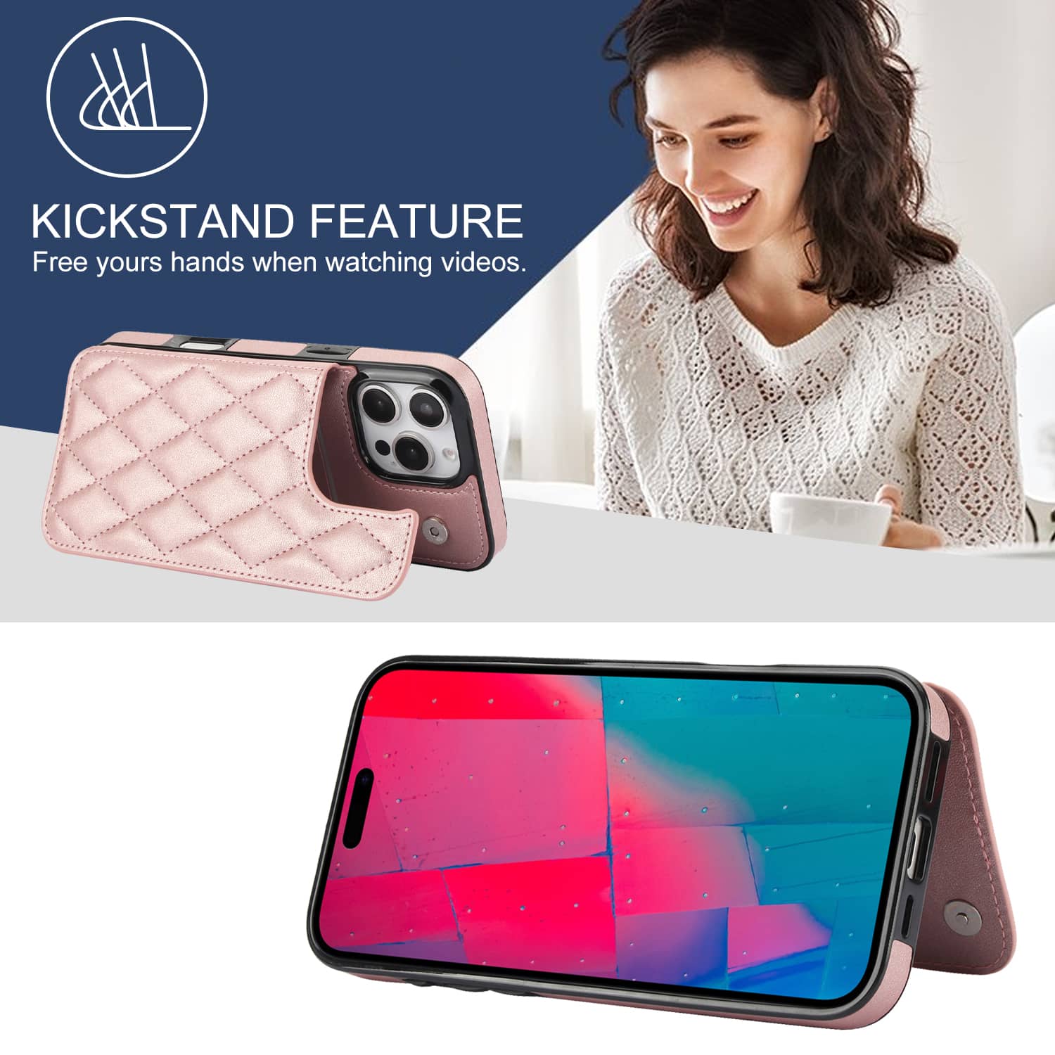 女性用カードスロット付きフェイクレザーフラップケース,iPh - Leather Folio Wallet Case のレビューと価格