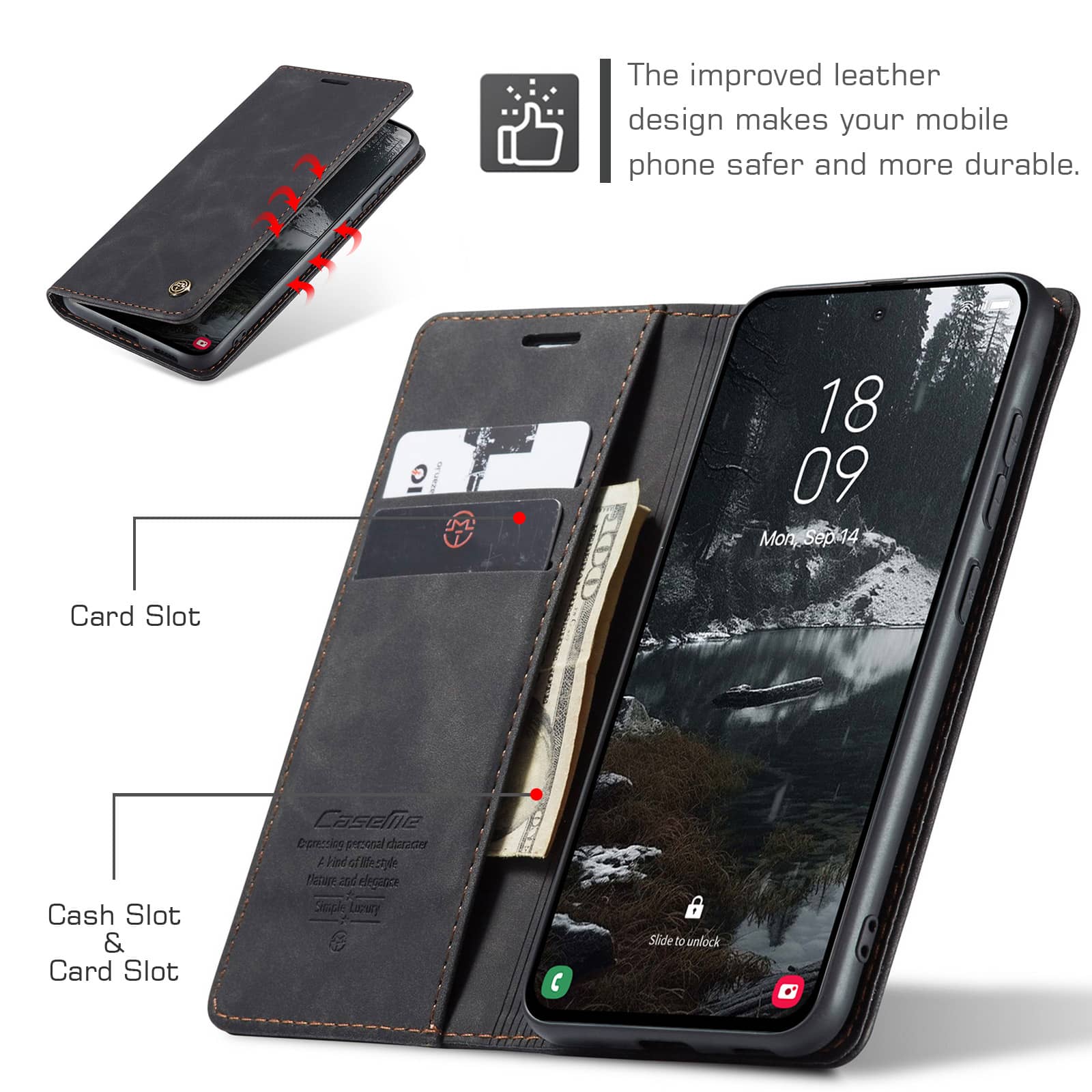 Samsung Galaxy S25 Edge用フリップウォ - Leather Folio Wallet Case のレビューと価格