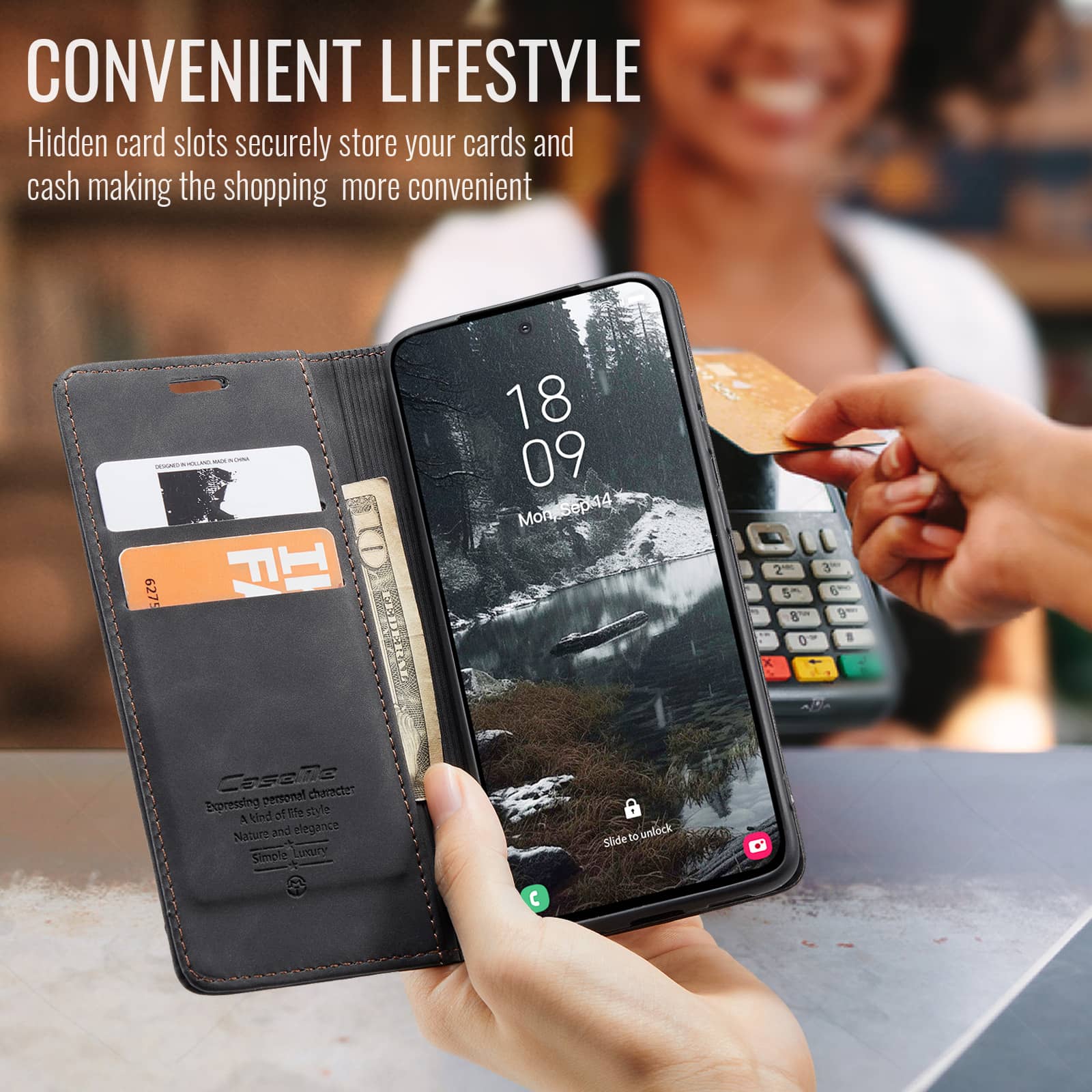 Samsung Galaxy S25 Edge用フリップウォ - Leather Folio Wallet Case のレビューと価格