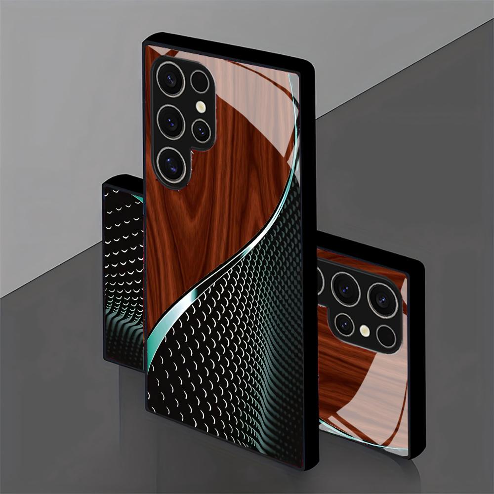 創造的なハニカム木目模様ガラス製スマホケース Samsung - Phone Cases For Samsung S21 5G のレビューと価格