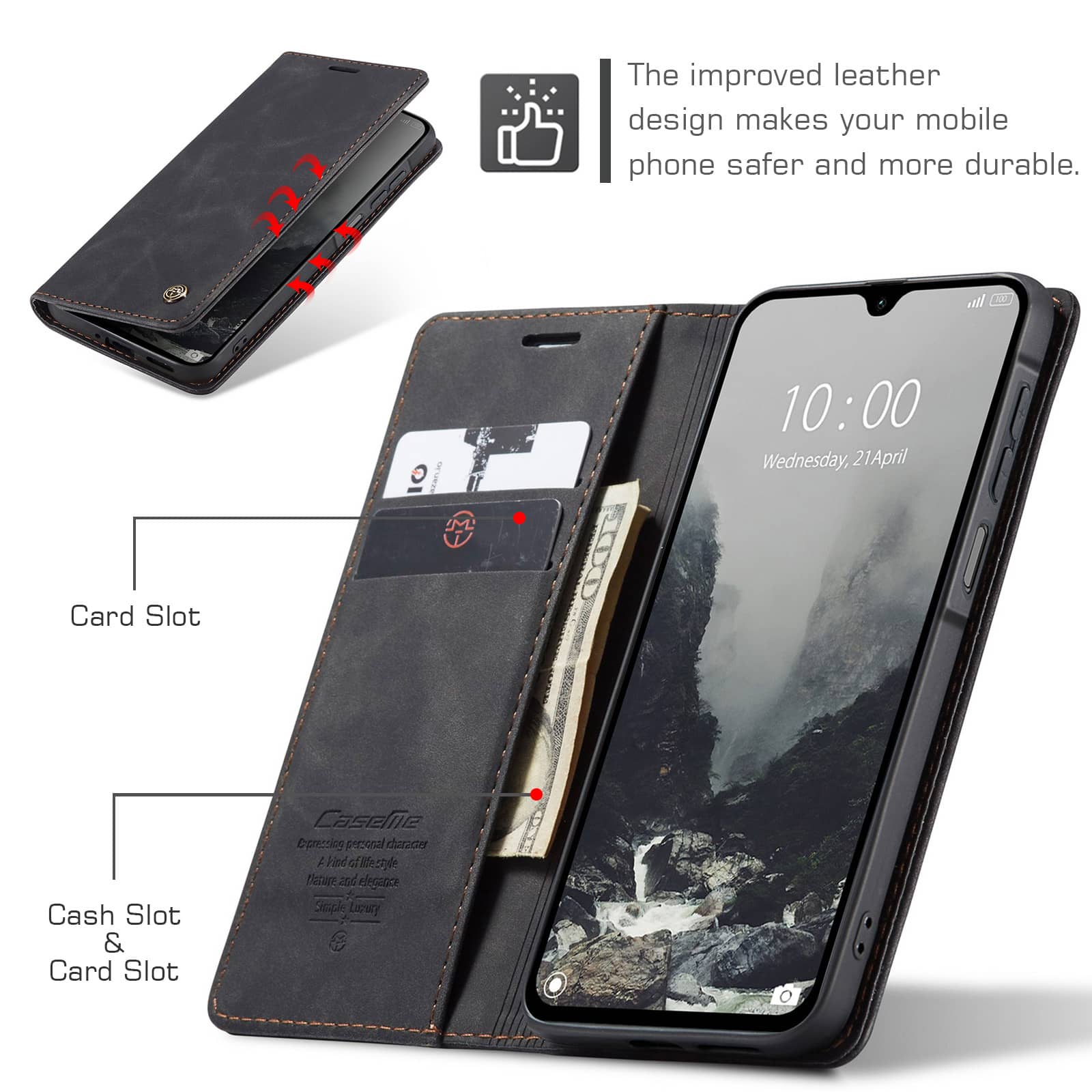 Samsung Galaxy A27用フリップウォレットケー - Leather Folio Wallet Case のレビューと価格