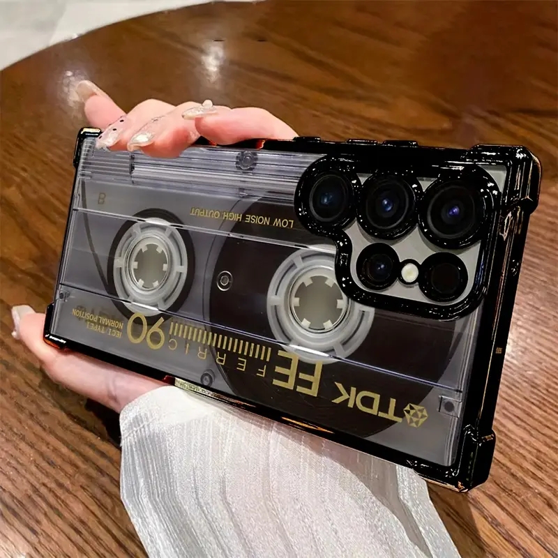 レトロカセットパターンメッキ加工ソフトフォンケース Sams - Phone Cases For Samsung S21 5G のレビューと価格