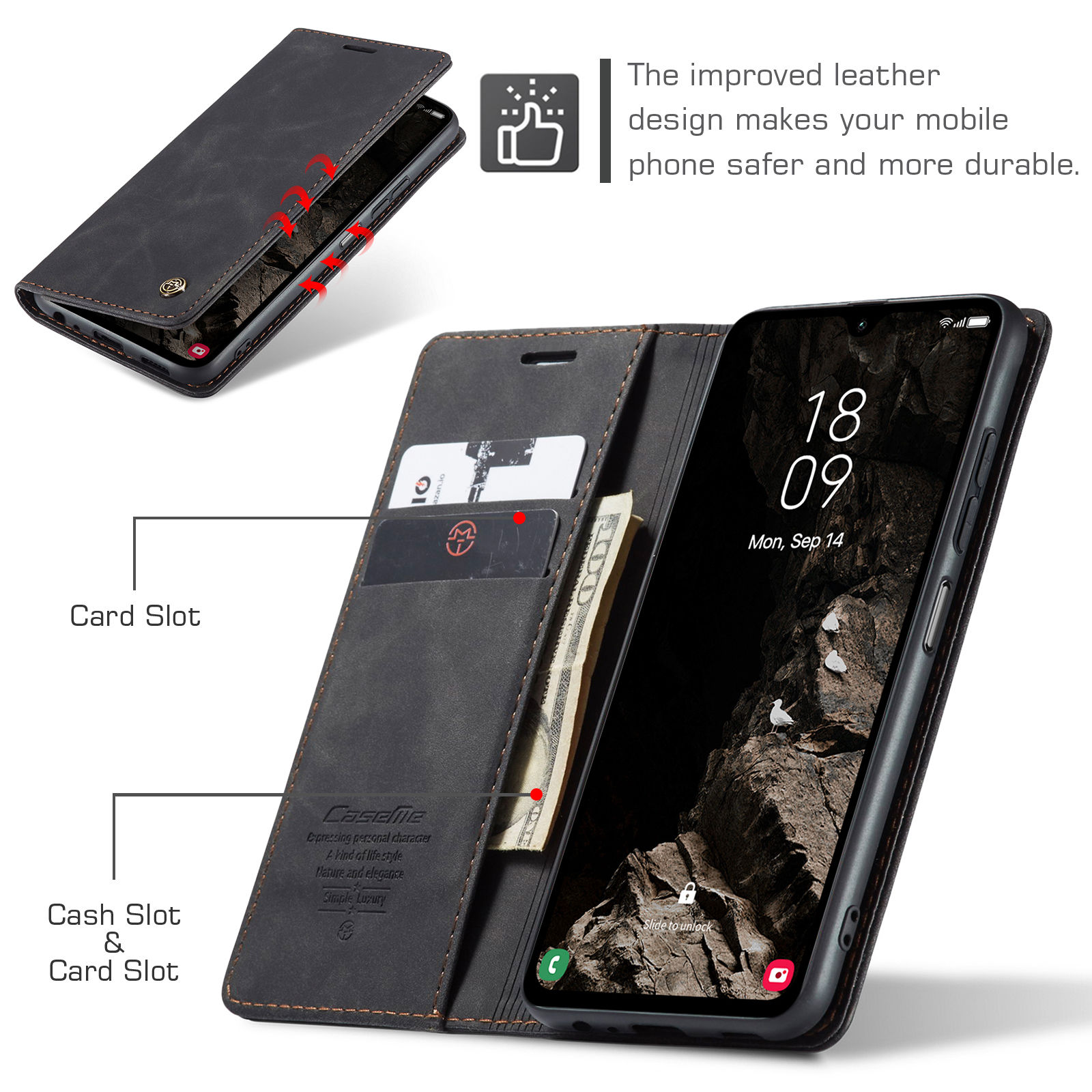フリップウォレットケース Samsung Galaxy A5 - Leather Folio Wallet Case のレビューと価格
