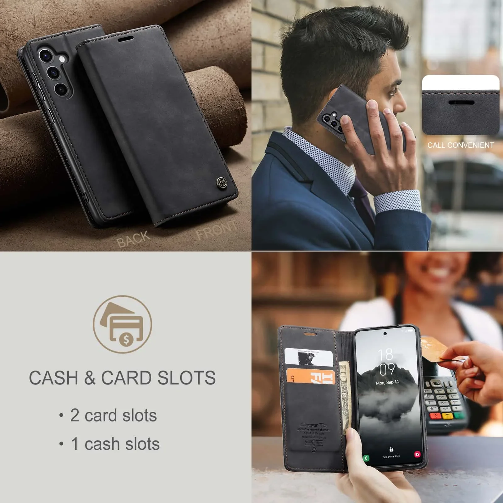 レトロレザーフリップケース Samsung Galaxy S - Leather Folio Wallet Case のレビューと価格