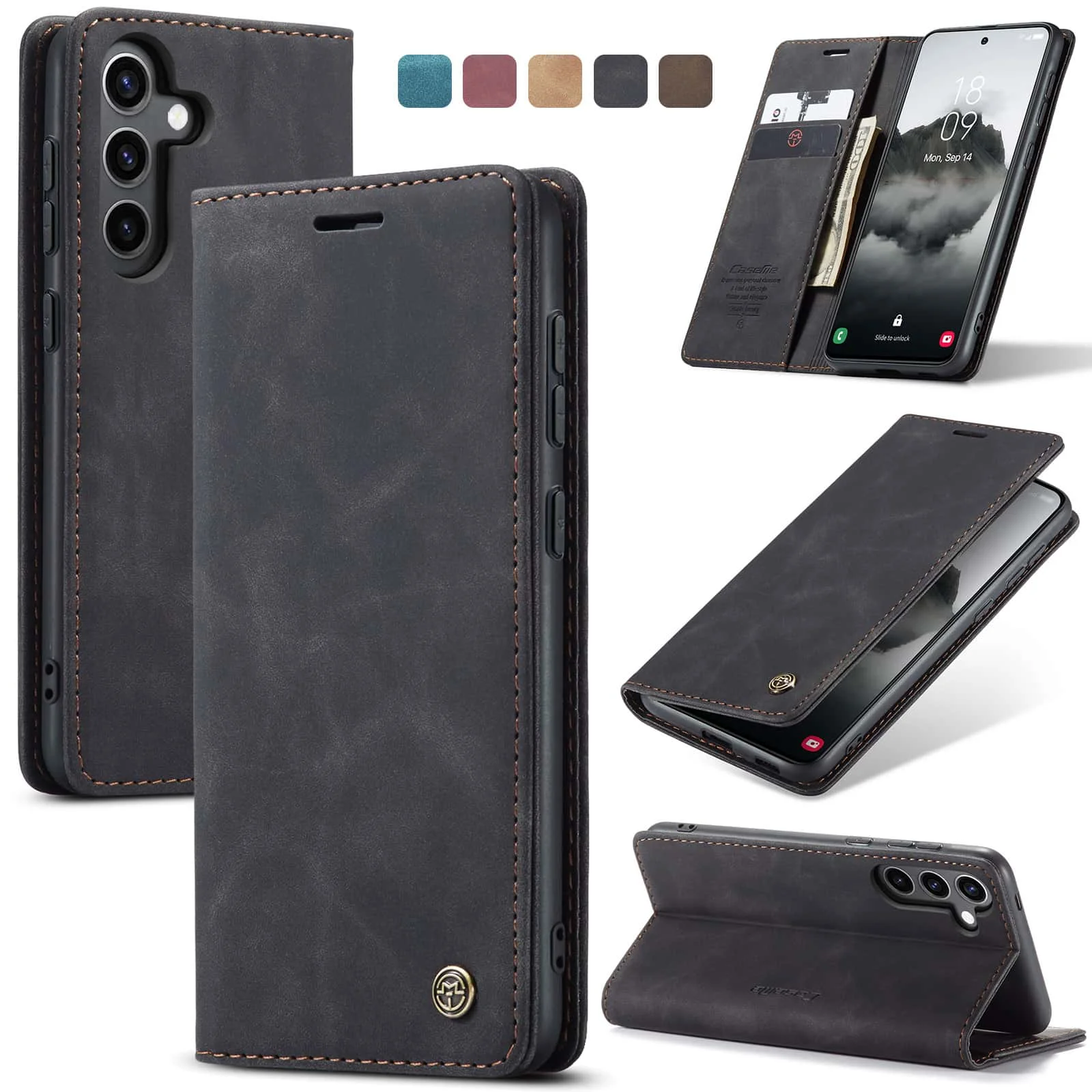 レトロレザーフリップケース Samsung Galaxy S - Leather Folio Wallet Case のレビューと価格