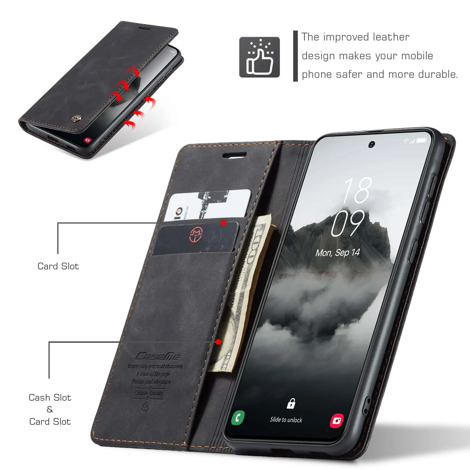 レトロレザーフリップケース Samsung Galaxy S - Leather Folio Wallet Case のレビューと価格
