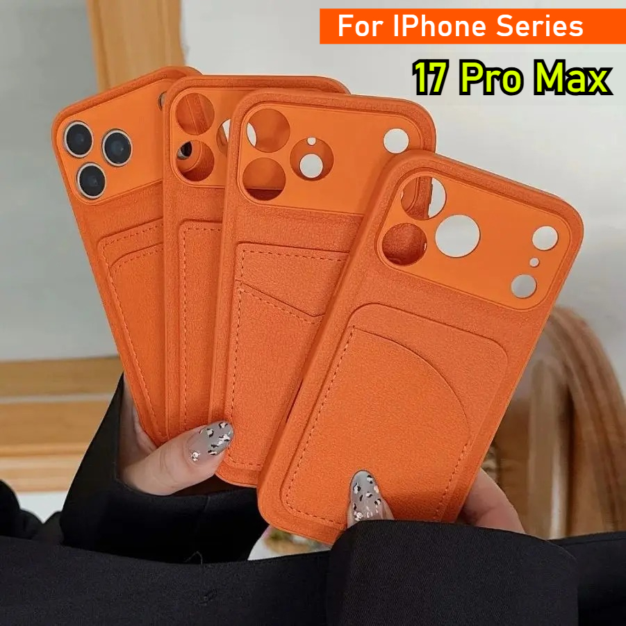 レザー オレンジ カラー カードホルダー ケース iPhon - Phone Cases Orange のレビューと価格