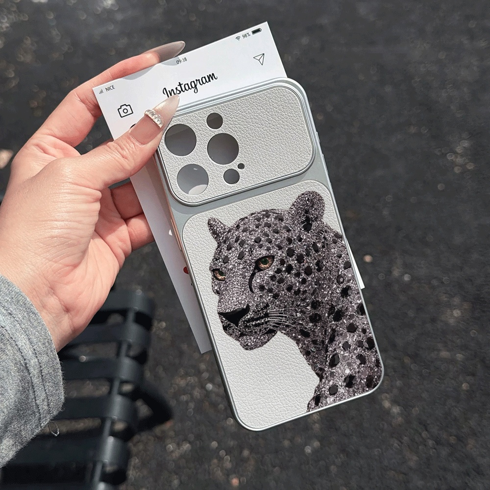 シックなレオパードヘッドデザインのiPhoneケース iPh - Phone Cases Leather のレビューと価格
