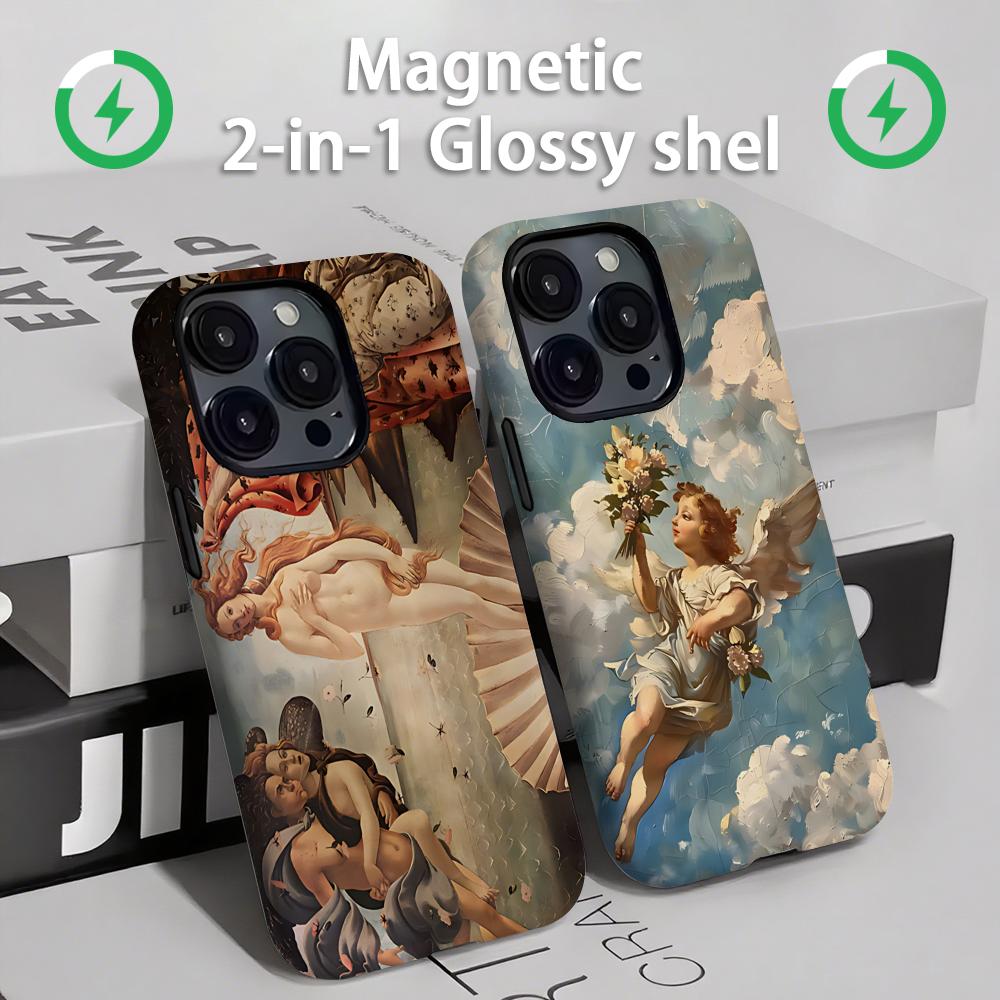ルネサンス美術絵画柄 磁気2-in-1 光沢シェル iPho - Phone Cases Magnetic のレビューと価格
