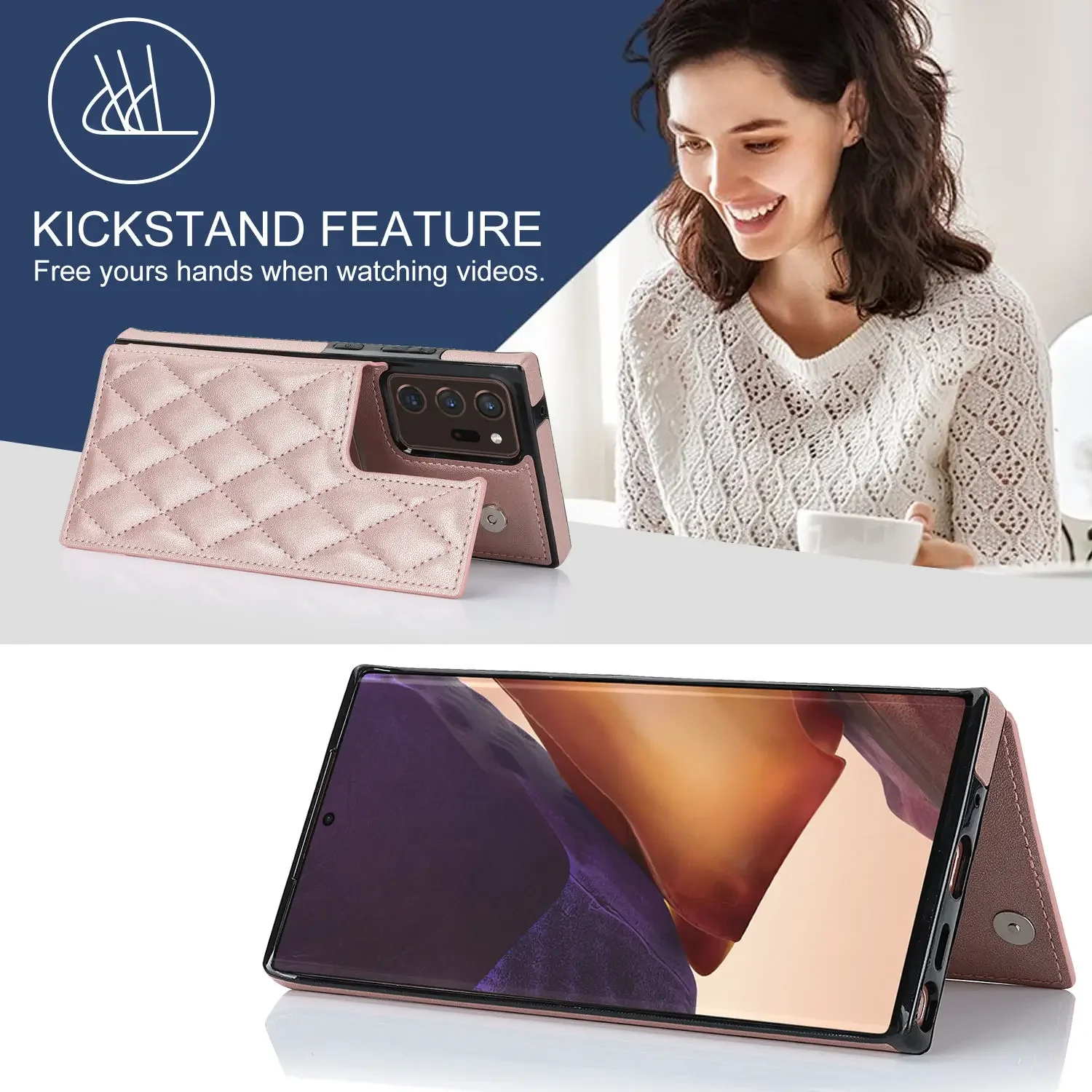 フラップ付きレザーウォレットカバー,カードスロット,カードス - Leather Folio Wallet Case のレビューと価格